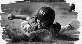Player sliding head-first into a base